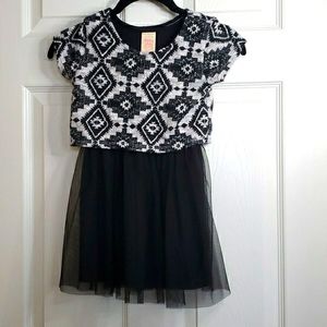 Girls Dress black tulle bottom and Sweater top